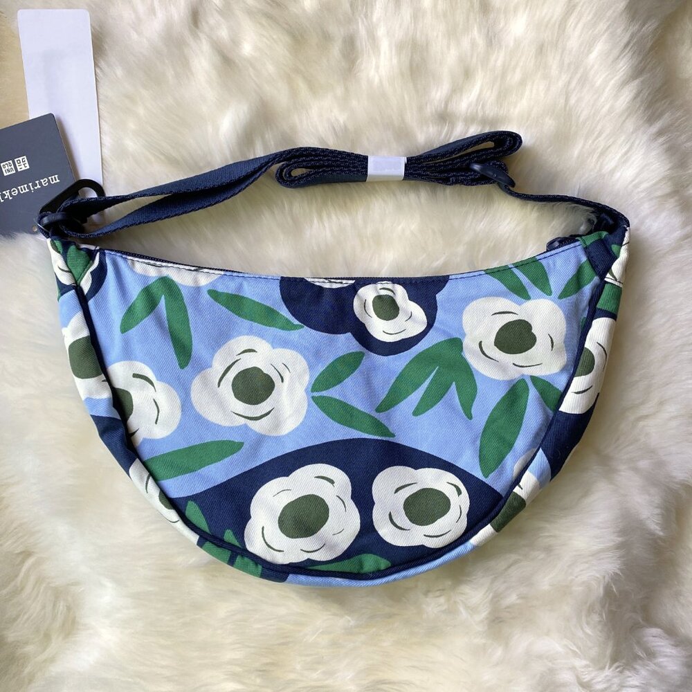 NWT Uniqlo x Marimekko Round Mini Shoulder Bag -  Blue Floral - Picture 2 of 4
